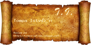 Tompa István névjegykártya
